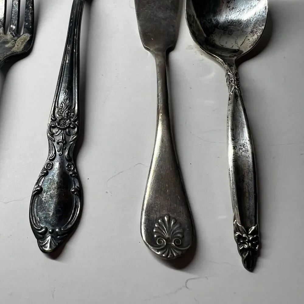 Vintage Silverplate Flatware Lot 5pc Wm A Rogers 1847 Rogers Bros Oneida Shell